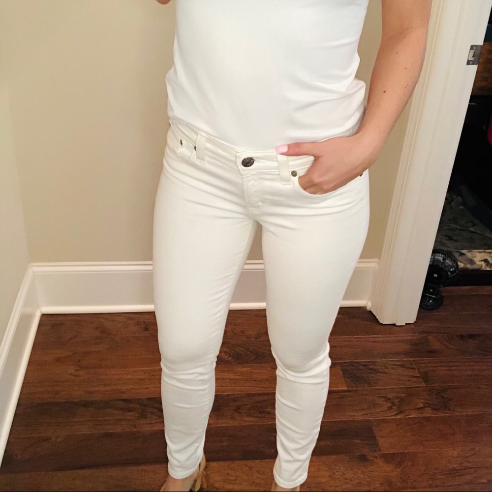 Jcrew 8” Toothpick Jean in white